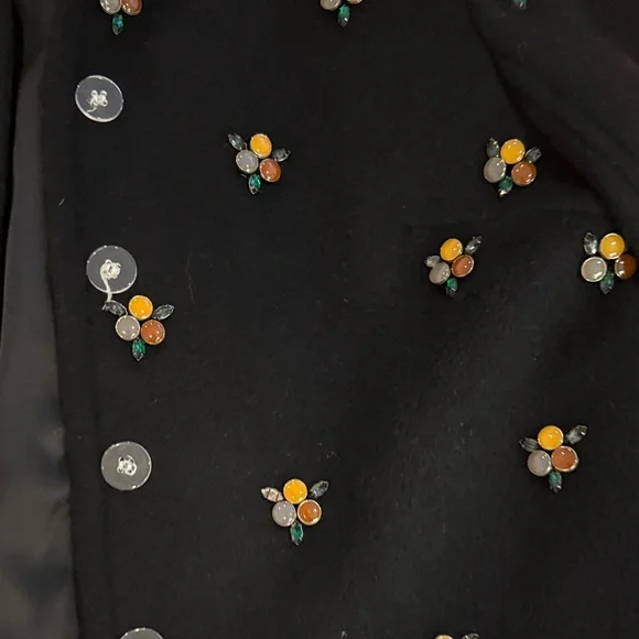 SUNO Jacket with Floral Embroidery